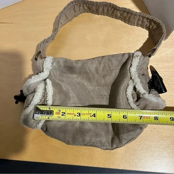 Aeropostale Vintage Beige Sherpa Trim Toggle Mini Purse Hand Bag Y2K 2000’s - Picture 7 of 11